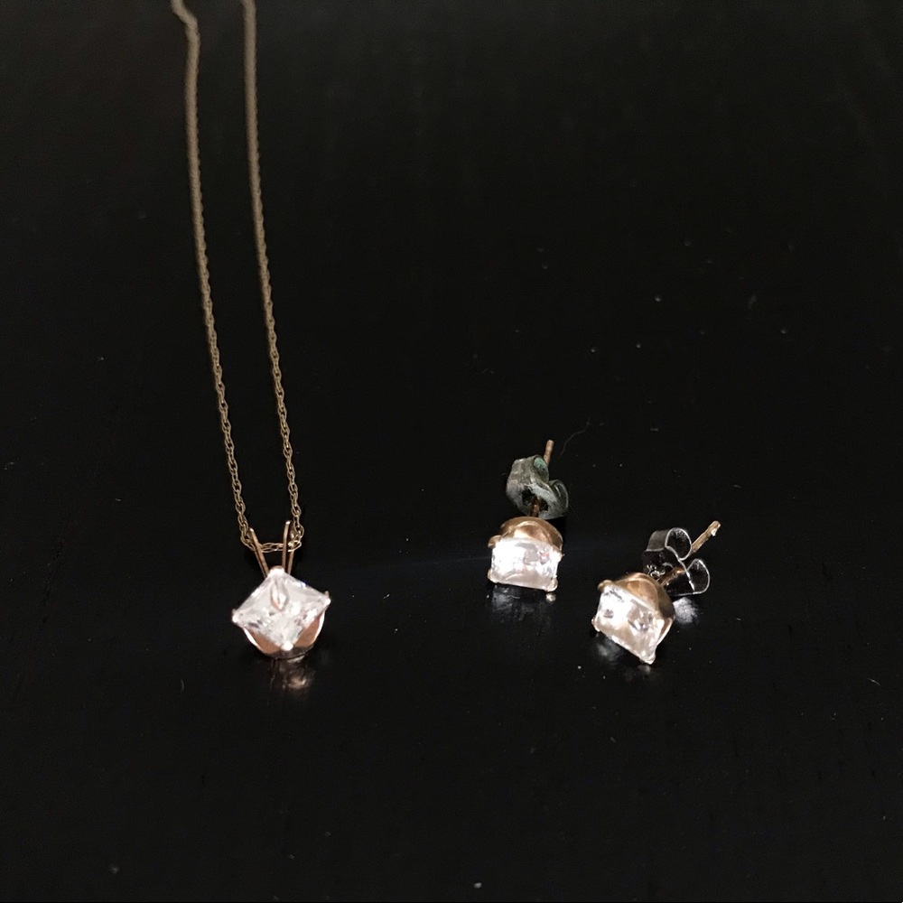 Real gold necklace & earrings set